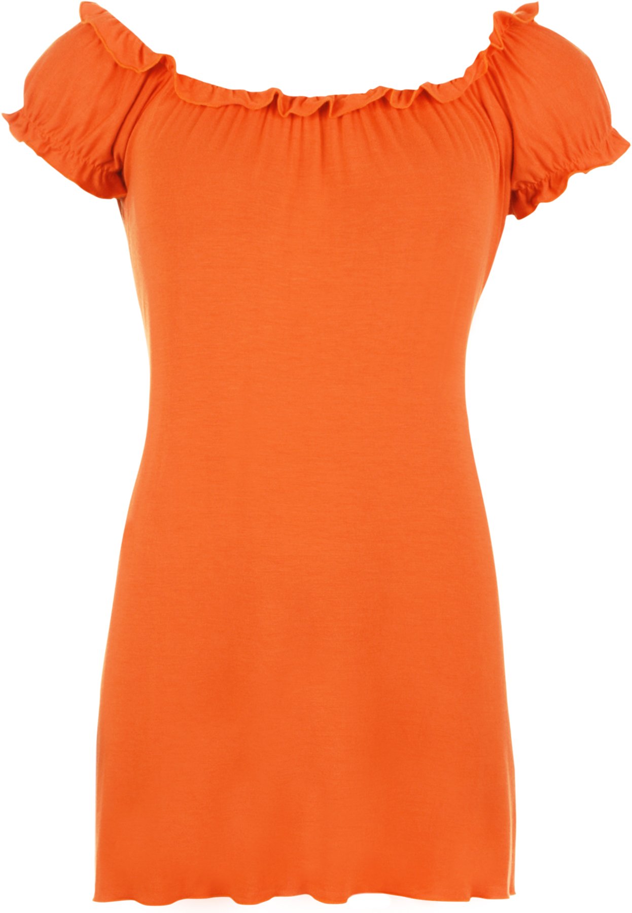 WearAll Ladies Gypsy Boho Stretch Womens Top - Orange 26/28