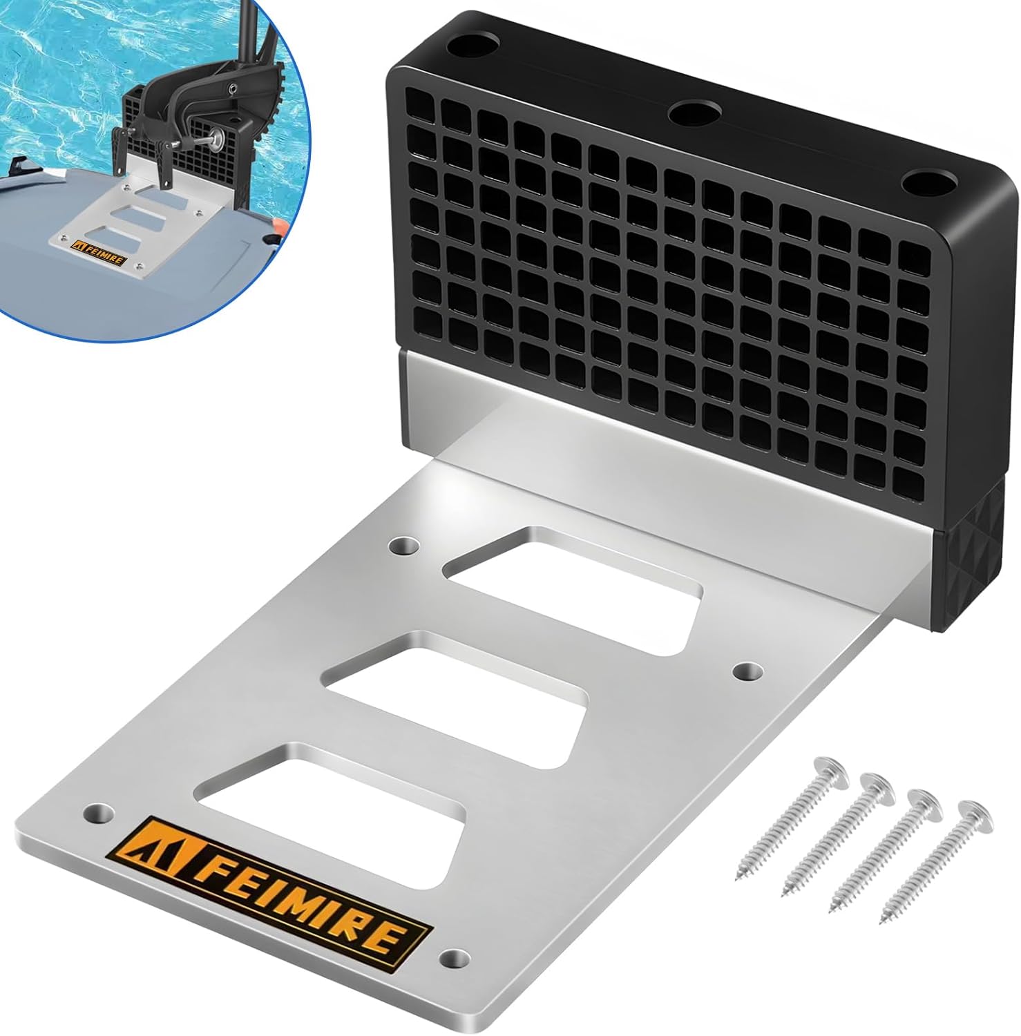 Universal Transom Trolling Motor Mount for Kayaks, Fit for Any Boat with A Flat Stern, for Electric Trolling Motors Only, Not for Outboard Engines (Simple Style, Non-rotatable)