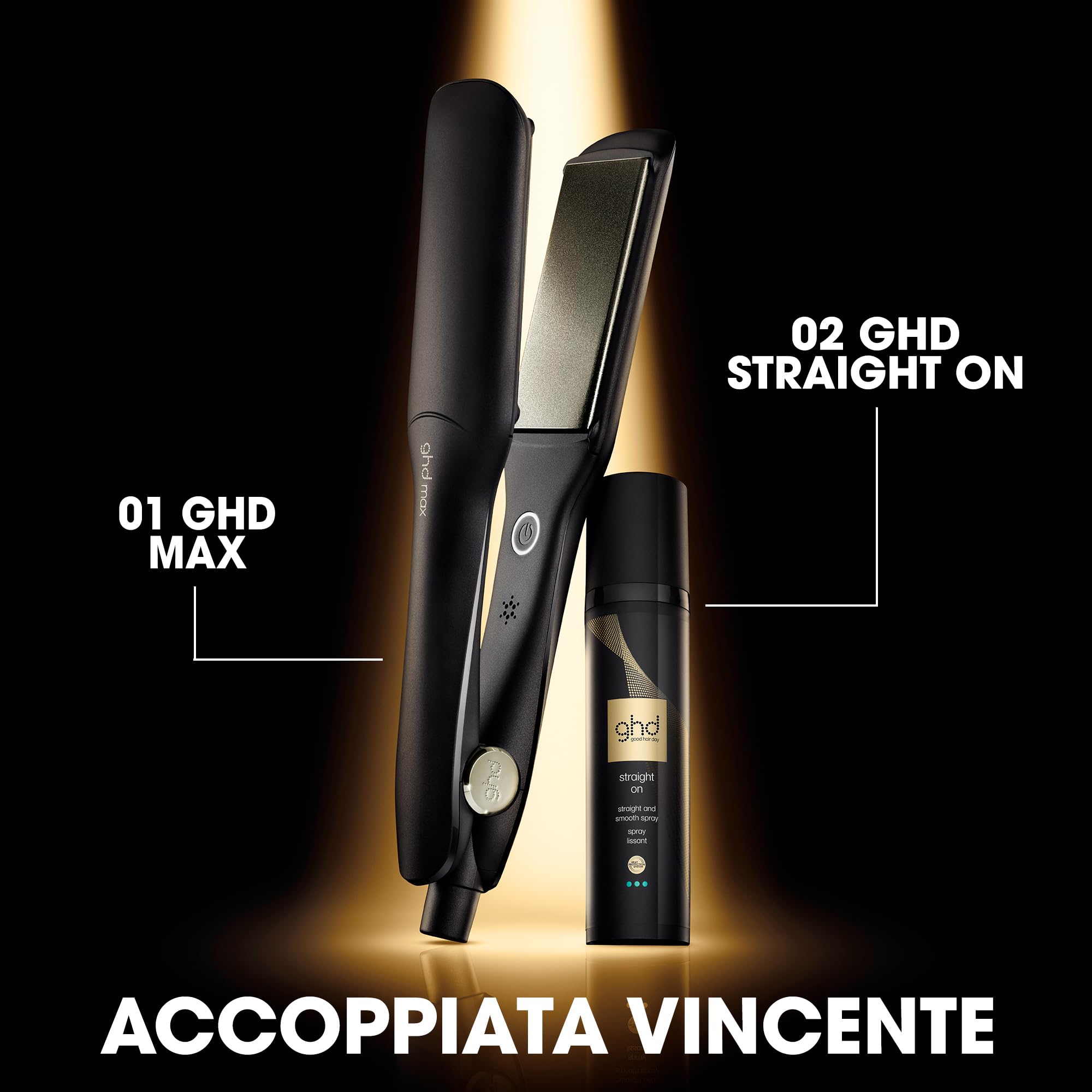 ghd Max Piastra & Styler a Lamelle Ampie – Lamelle Extra Large per Styling Rapido, Maggiore Lucentezza, Senza Crespo – Per Capelli Lunghi, Spessi o Ricci