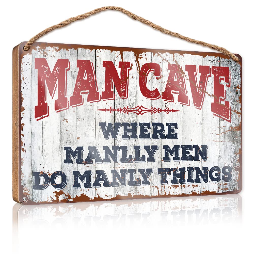 Funny Wooden Signs Where Manlly Men Do Manly Things Wooden Sign(15X28CM)