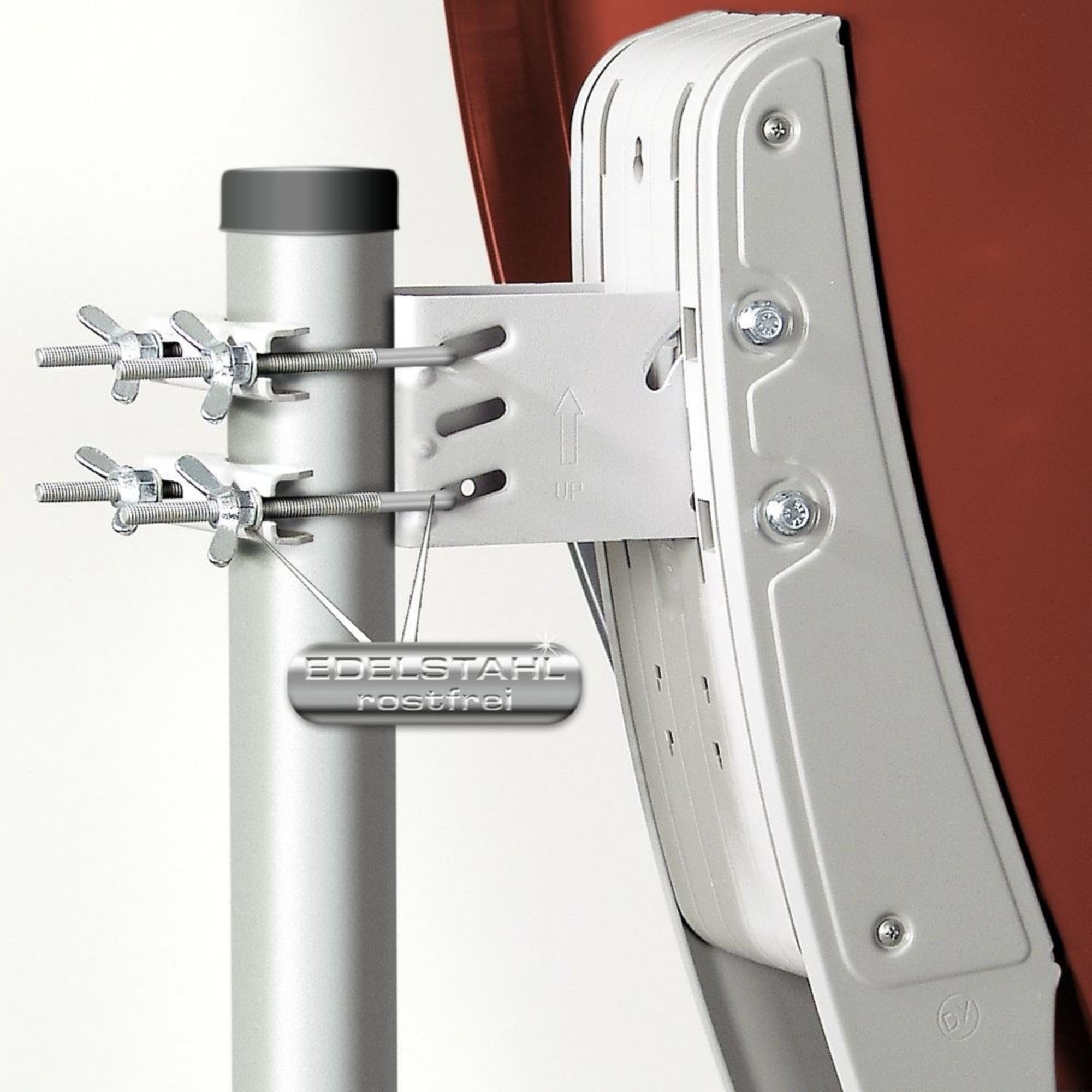 Premium X Satelliten-Komplettanlage Fuba DAA 780 R Satellitenschüssel Alu Rot Quad LNB schwarz 8X F-Stecker für 4 Teilnehmer
