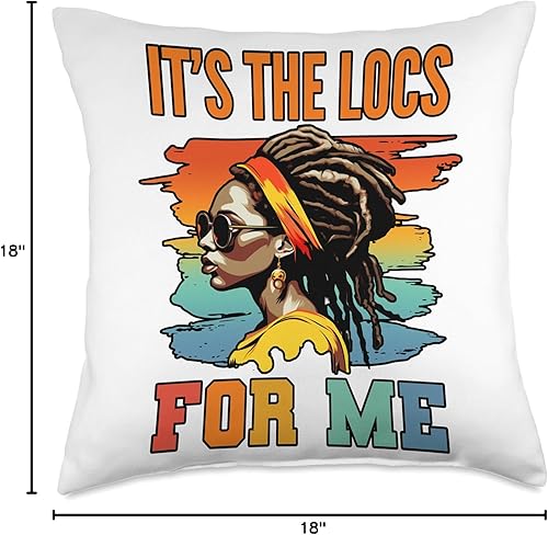Miniatura 4 de Locs Afro Dreadlocks Love Natural Beauty Hair It's the Locs for Me Afro Hair - Almohada negra de niña africana americana, 18 x 18 pulgadas,