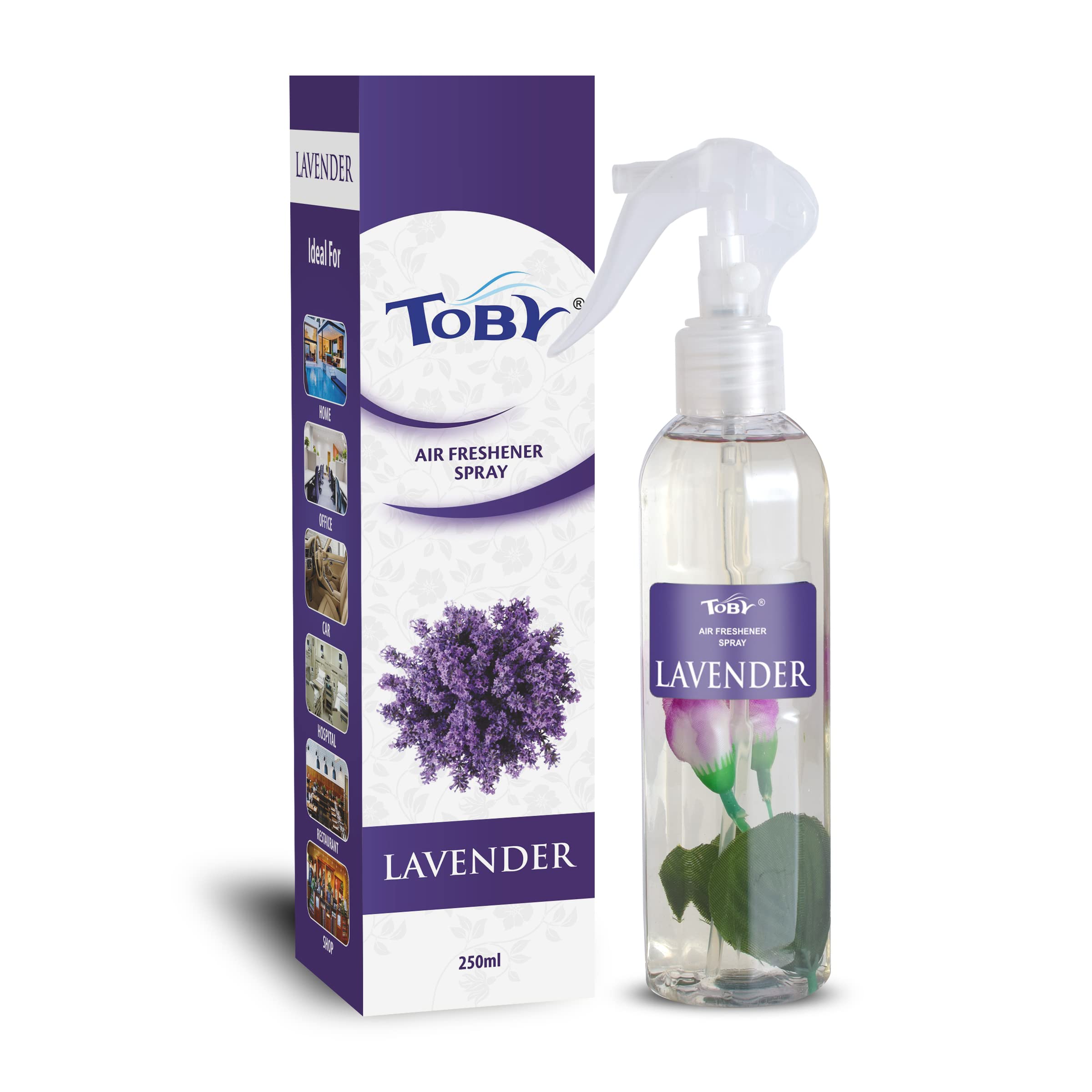 Toby Air Freshener Spray - Lavender | Long-Lasting Fragrance | (250 ml)