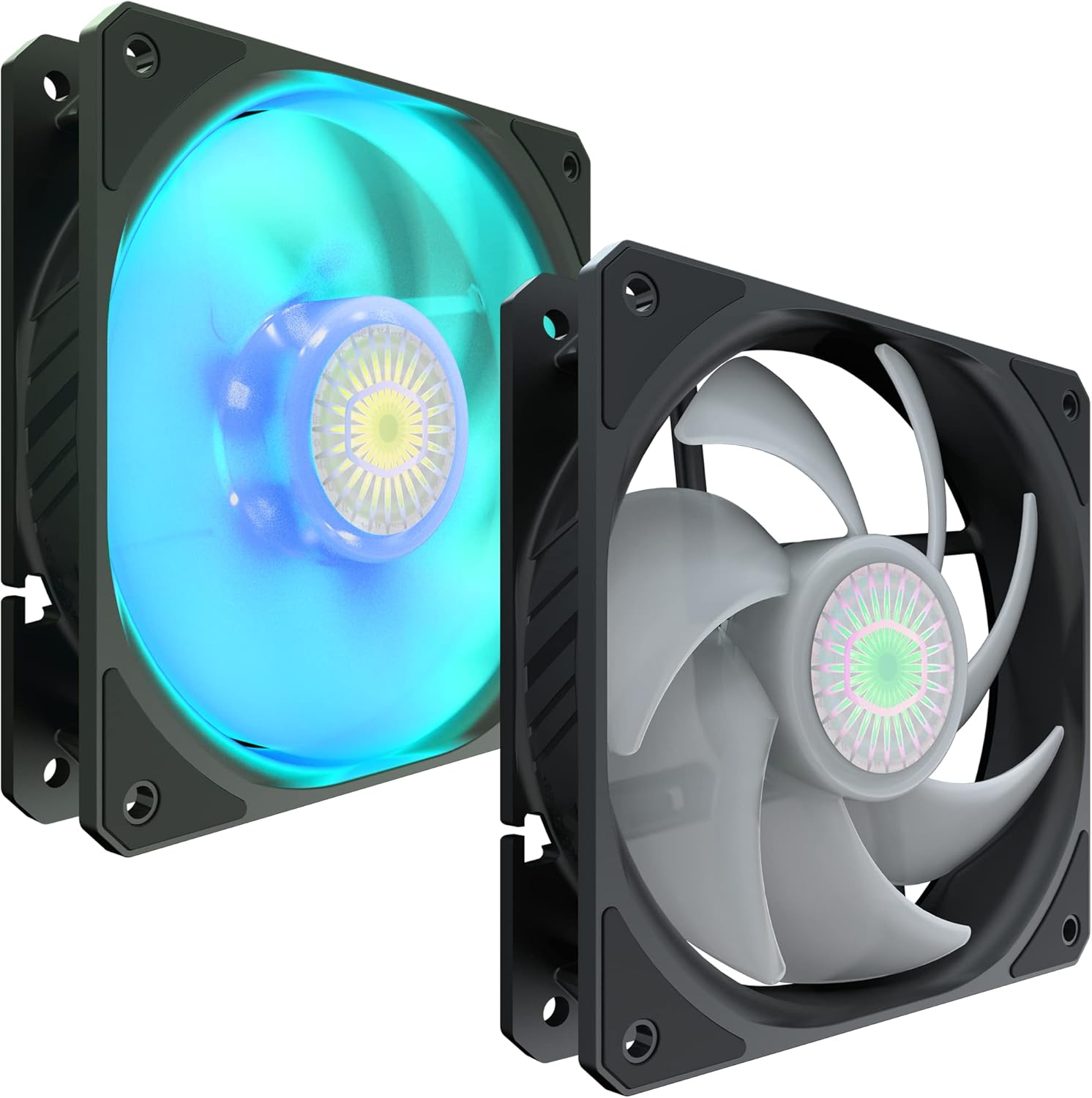 Cooler Master SickleFlow 120 V2 RGB Square Frame Fan, RGB 4-Pin Customizable LEDs, Air Balance Curve Blade, Sealed Bearing, 120mm PWM Control for Computer Case & Liquid Radiator : Everything Else