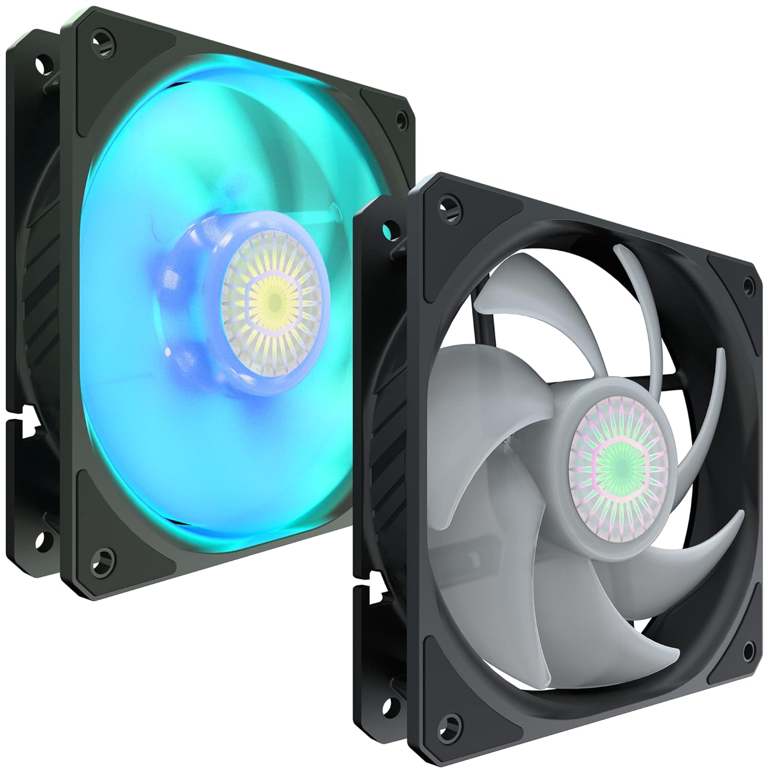 SickleFlow fan with blue RGB lighting