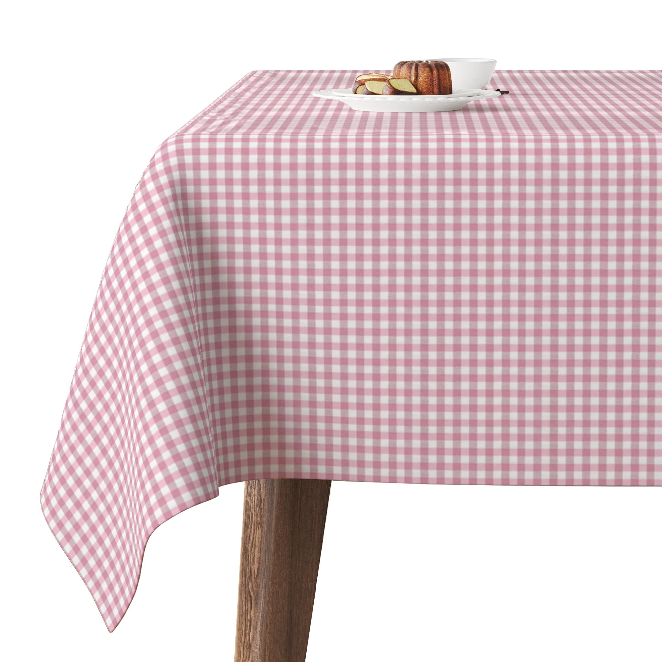 Martina Home TEFLONATED TABLECLOTH MADE Petit Vichy Pink 220X140 CM
