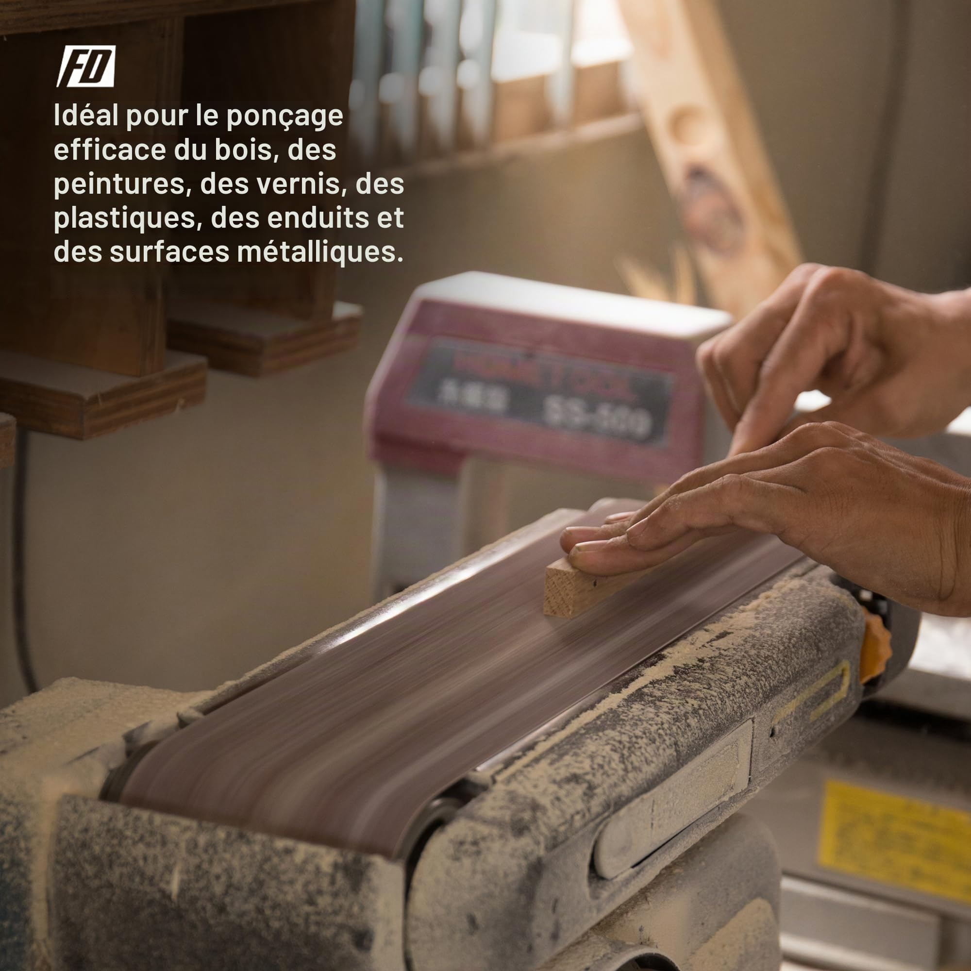 Bandes Abrasives en Tissu │ 25 pièces │ 75 x 533 mm │ Mixpack (5 x grain 40/60/80/120/180 chacun) │ pour ponceuses à bande │ Papier Abrasif │ Ensemble de Bandes Abrasives