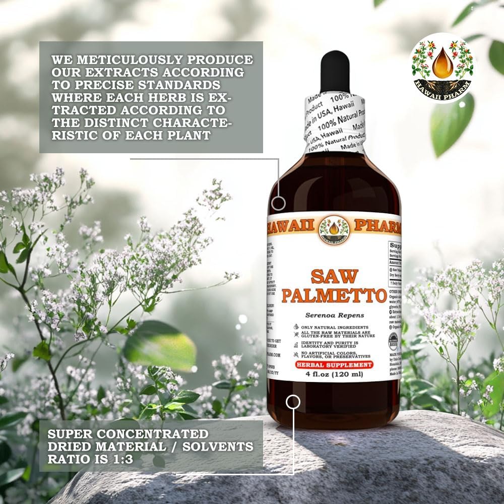 Saw Palmetto (Serenoa Repens) Dry Berry Tincture, All Natural, Vegan, Pure Liquid Extract - 32 fl.oz