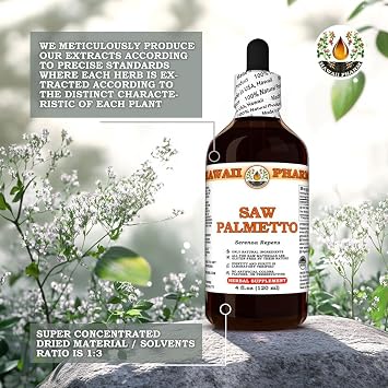 Saw Palmetto (Serenoa Repens) Dry Berry Tincture, All Natural, Vegan, Pure Liquid Extract - 4 fl.oz