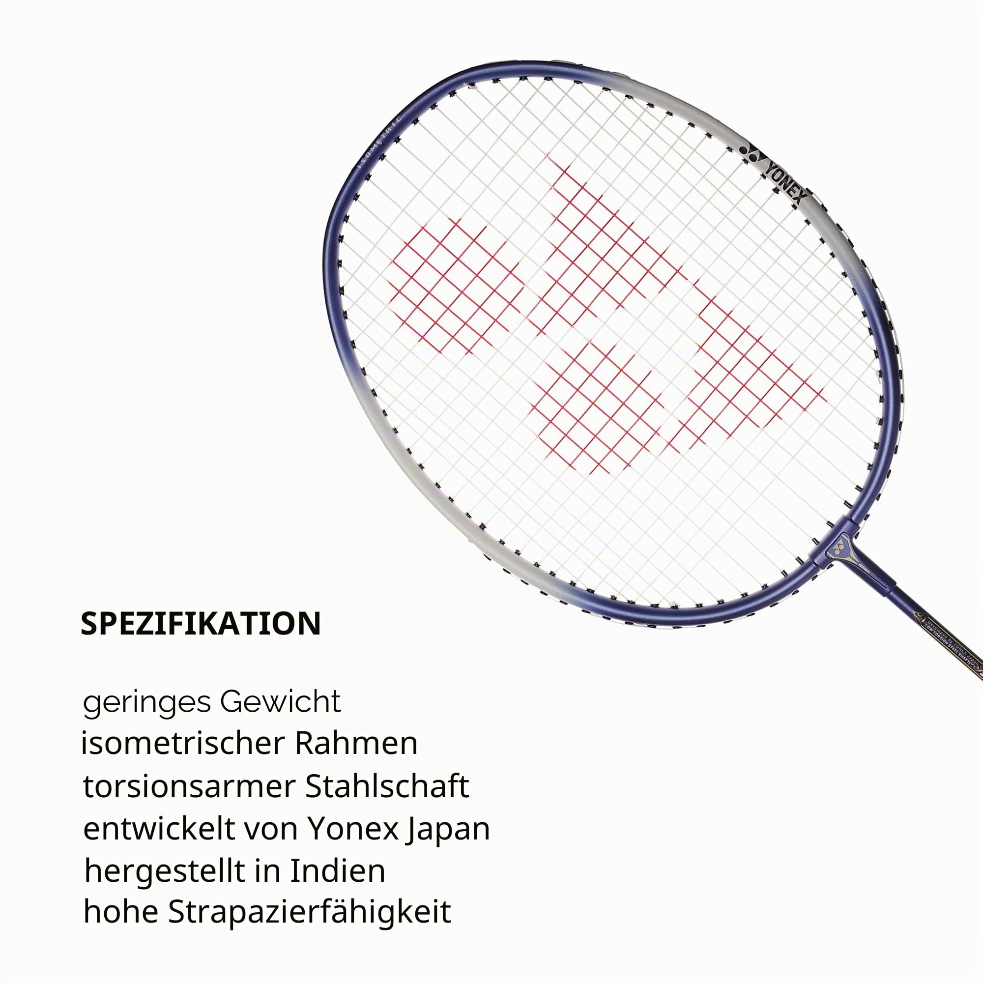 Yonex 2er Set Badmintonschläger ZR 100 Leichtaluminium mit Kopfhaube | Made in India
