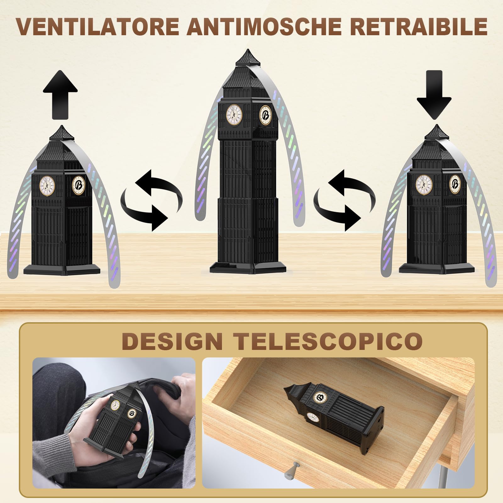 Set di 4 repellenti per mosche da tavolo, pieghevole e sospesa, zanzariera per alimenti, zanzariera con ali olografiche per uso esterno o interno