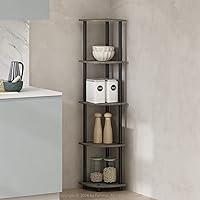 Vista 178 de Furinno Turn-N-Tube - Estantería de exhibición multiuso, de 4 niveles, con tubos redondos, color rosa y blanco