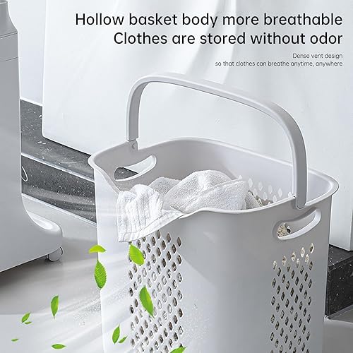 Miniatura 4 de TGRNF Percheros minimalistas de orejas de gato para colgar ropa, cesta de ropa sucia desmontable, cesta de lavandería con ruedas, estante de ropa