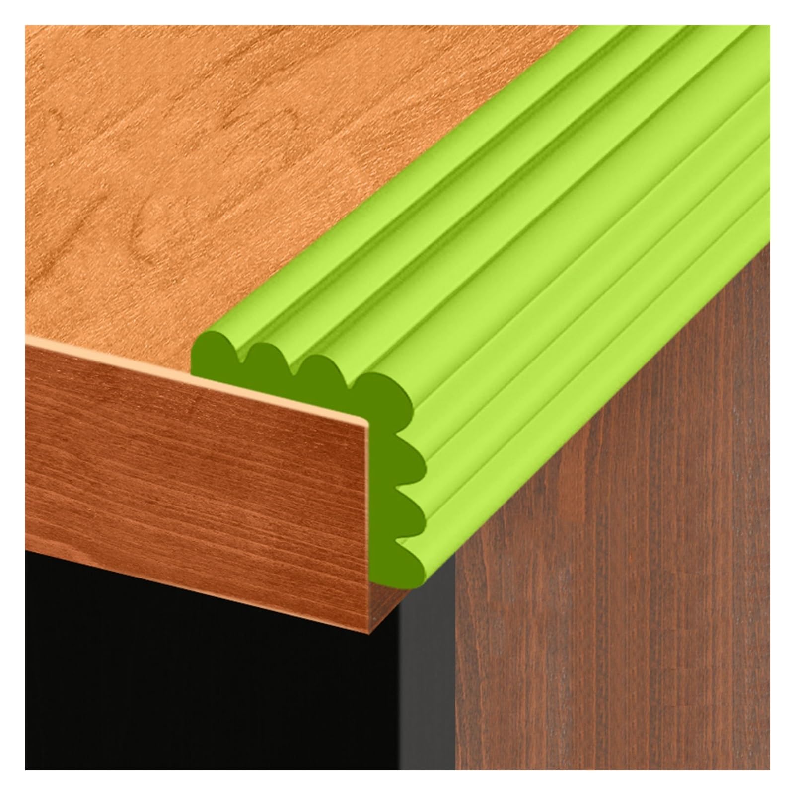 Protection coin de table et pare-chocs securite pour cheminee verte