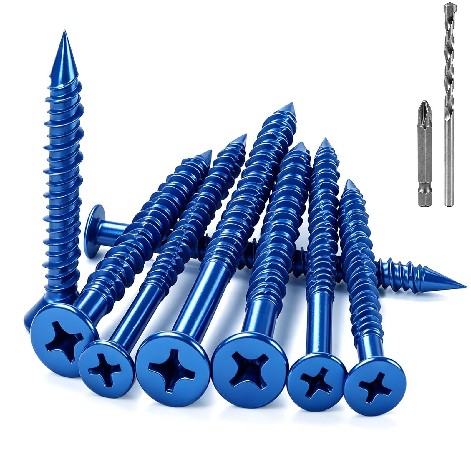 SWTYExt 50 Pcs Masonry Concrete Screws M6.3x45 mm Flat Head Brick Screws