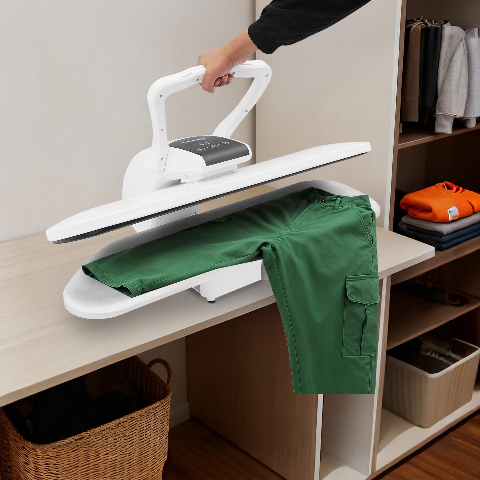 Plancha de vapor 2200 W, 120 g/min, golpe de vapor, 5 niveles de temperatura, pantalla táctil para ropa, hogar