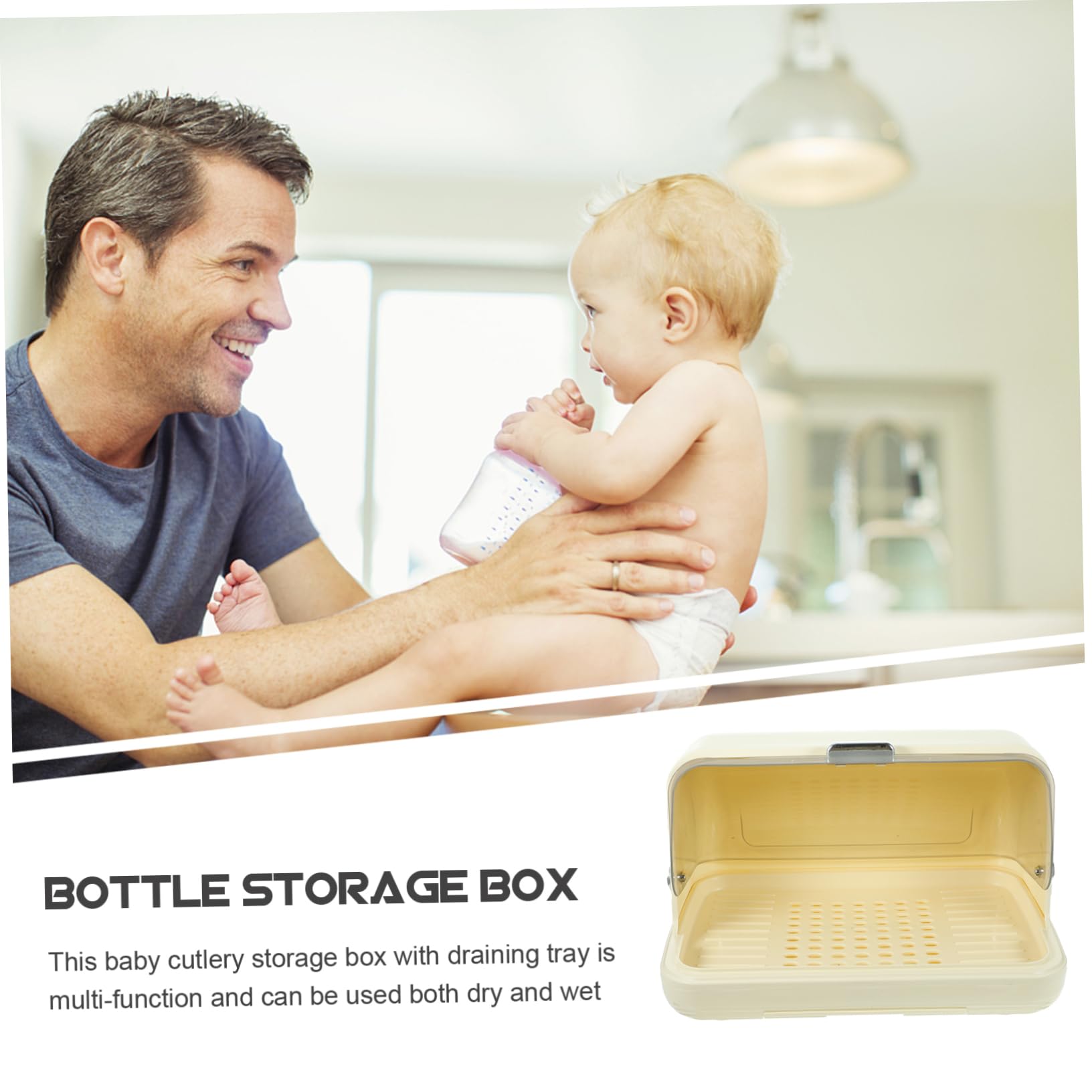 YARNOW Égouttoir à Biberon Couvercle Plateau Détachable Organisateur de Bouteilles Cuisine 1 PC