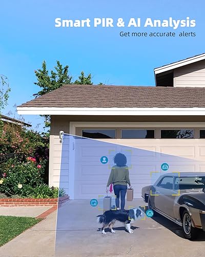 Miniatura 4 de ZUMIMALL Cámaras de seguridad inalámbricas para exteriores con soporte magnético, paquete de 4 cámaras de seguridad a pilas para exteriores con