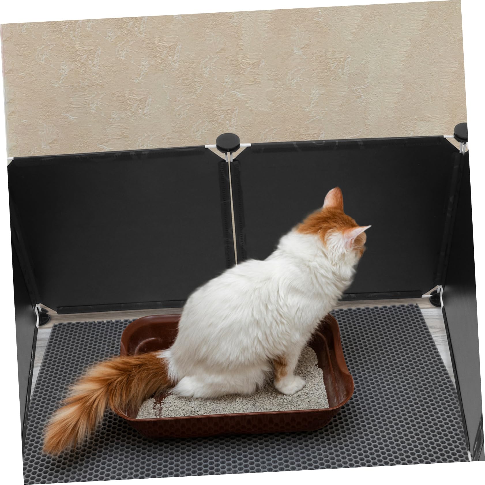 Toddmomy 1 Set Extra Large Litter Box Splash Guard Litter Pan Supplies Panneaux Dog Cat Litter Pan Enclosure Walls Shield Pet Cat Enclosure Pp Plastic Resin Tray Lovers Splash - Image 2