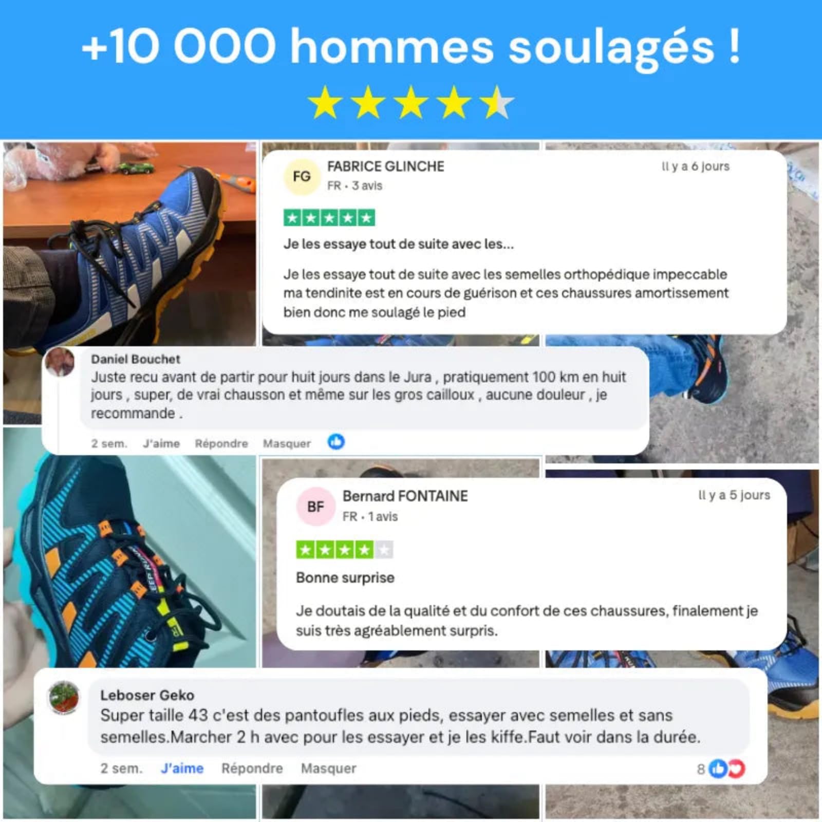 OrthoTrailPro - Chaussures de Marche à Confort orthopédique，Confortables et Respirantes, légères, adaptées à la randonnée, à la pêche et à diverses Autres activités de Plein air