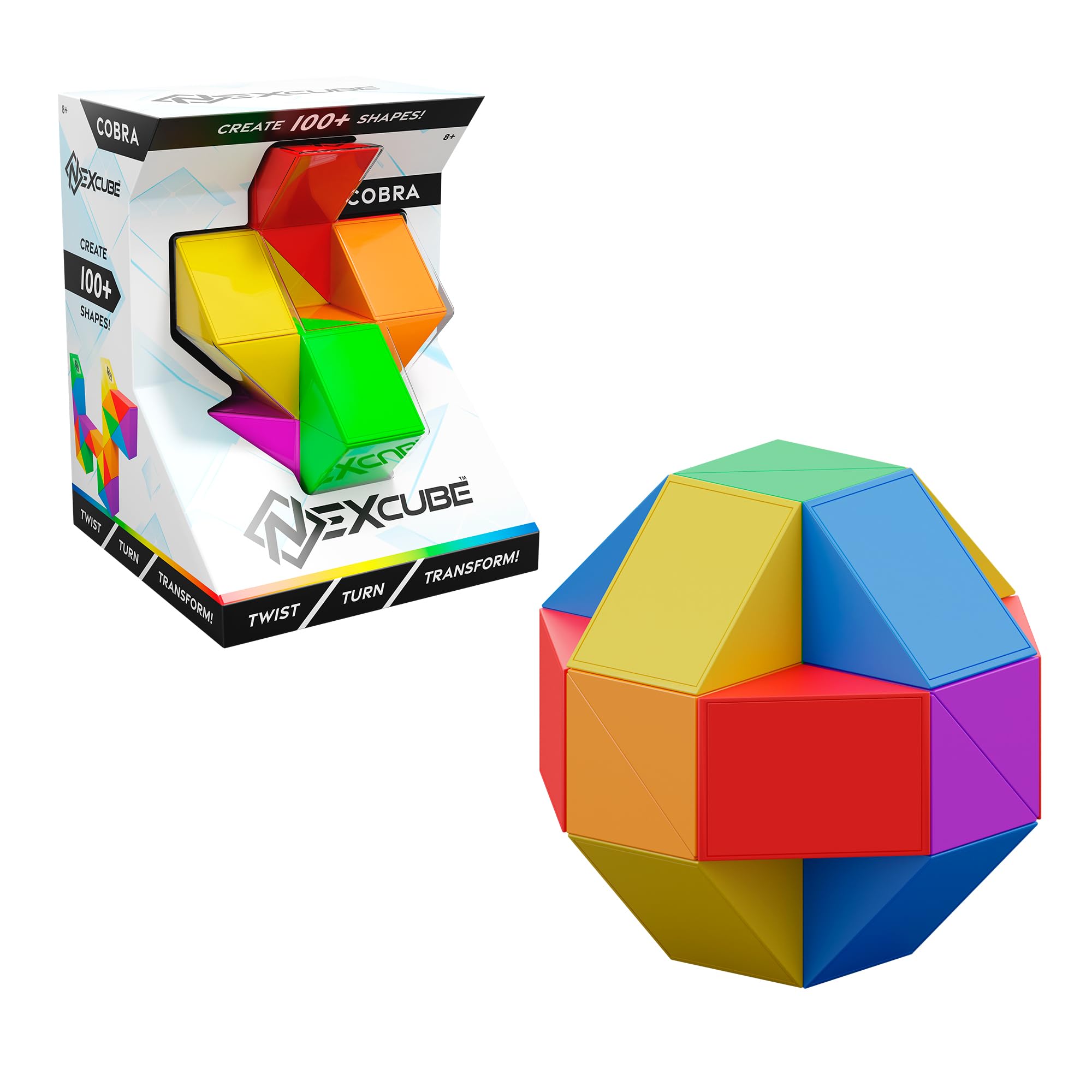 Bizak Nexcube Cobra, Exclusive Shape, The Cube for Speedcubers, Maximum Speed, Stickerless, with Precise Positioning and Double Adjustment System, Multicolor (64551512)