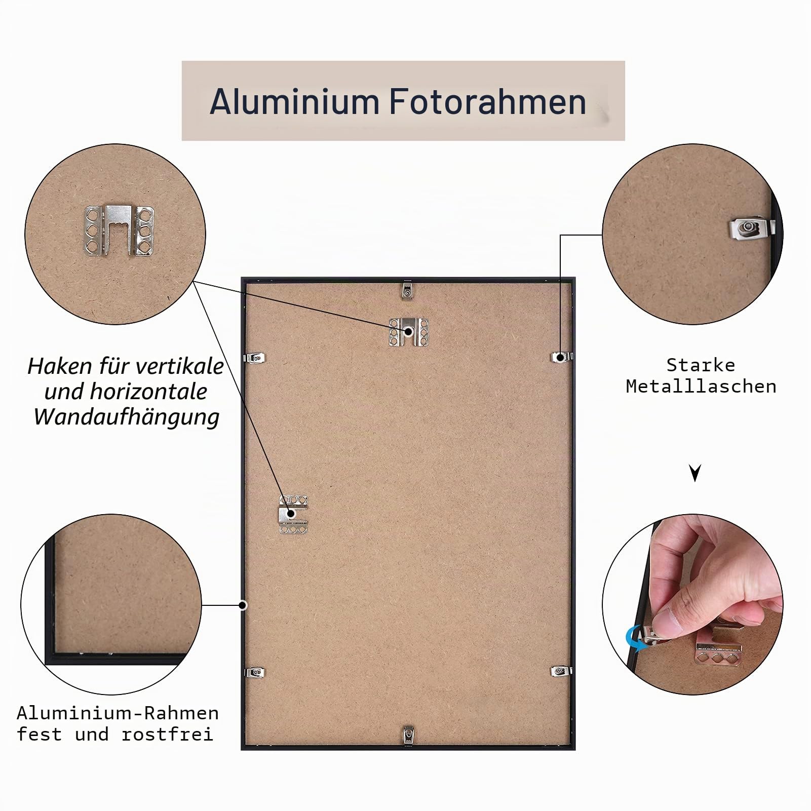 Bilderrahmen A3 (29,7 x 42 cm), Aluminium Schwarz mit Plexiglasfront, Posterrahmen für Urkunden,Poster,Wanddekoration, 4er Set | 29,7 x 42 cm Rahmen für Wandhalterung und Heimdekoration, 4 Stück