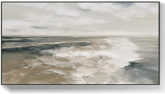 Abstract landscape painting modern neutral minimalist