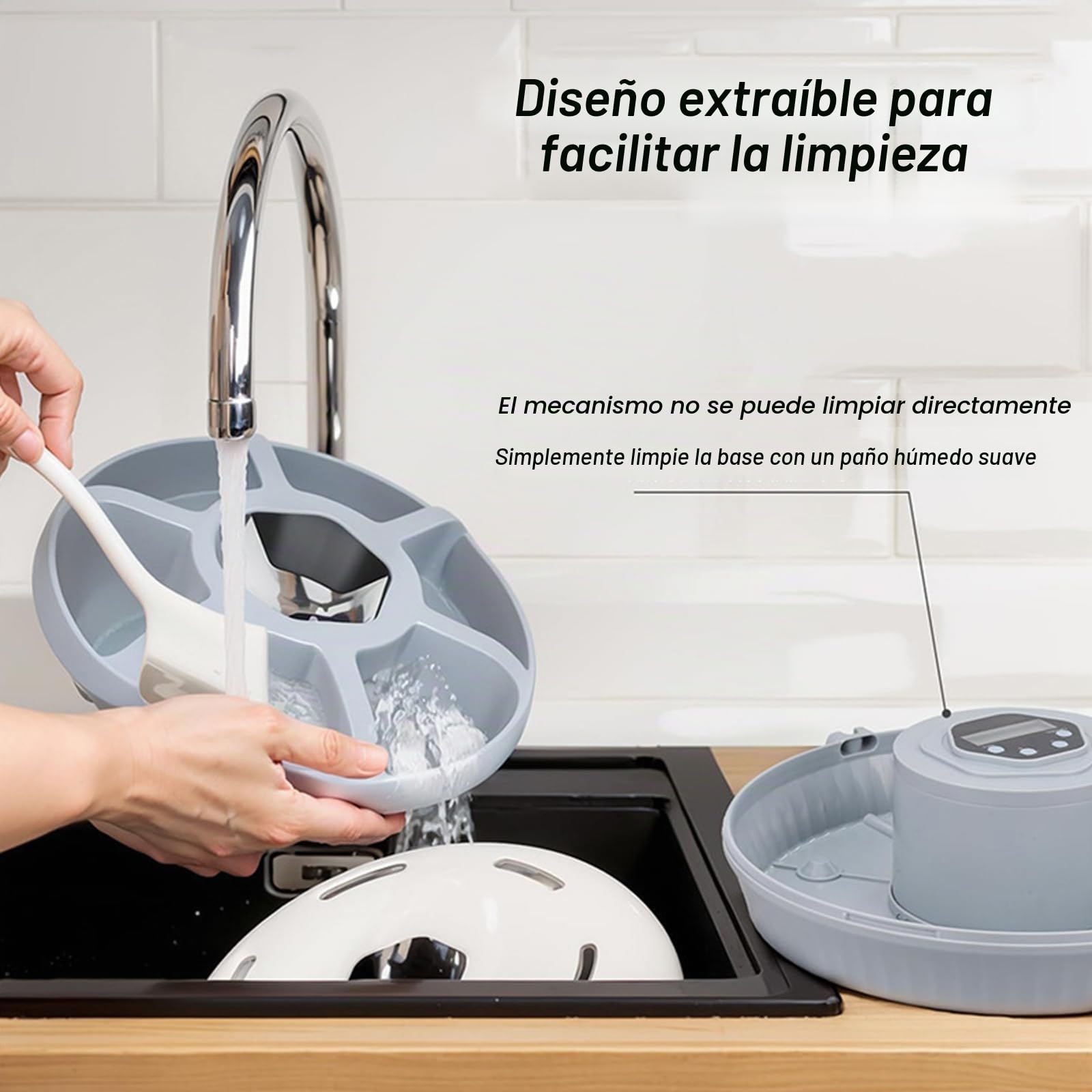 Comedero Automático para Gatos y Perros,Dos Paquetes de Hielo para Mantener Comida Fresca, 6 Comidas Frescas, Comedero Automatico Gato, para Comida Seca y Húmeda