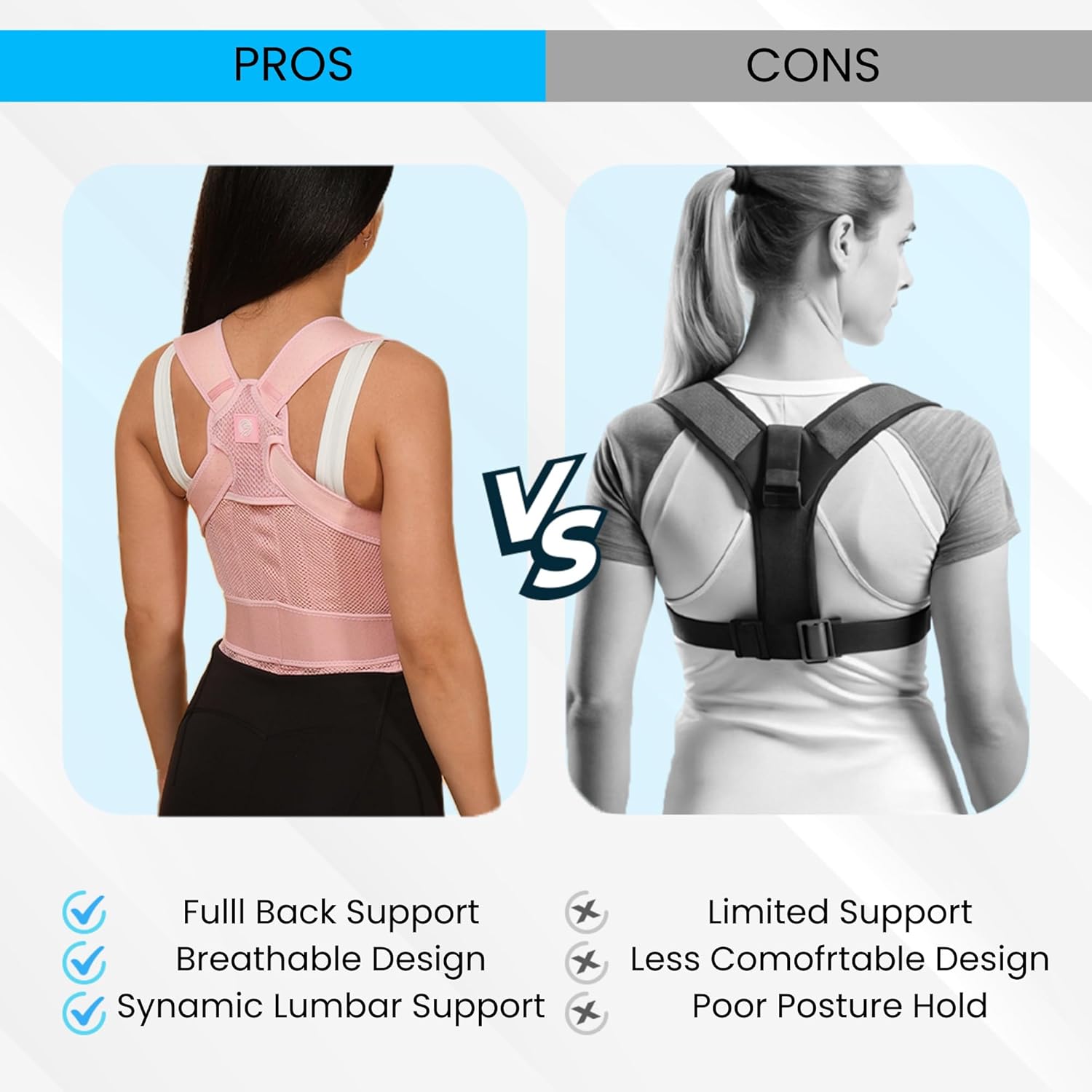 Back Brace Posture Corrector for Men & Women - Adjustable, Breathable, Improves Posture, Reduces Neck & Back Pain - Lightweight Unisex Design for Office and Home Use (Pink, Large) Pink Large