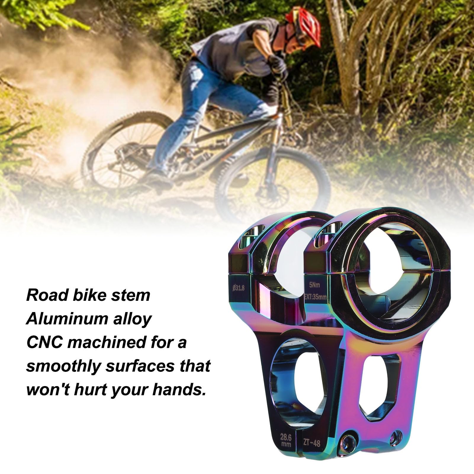 EIMSOAH 31.8mm Cycling Mountain Bike Short Handlebar Stem, Aluminum Alloy Lightweight DIY Short Handlebar Stem, for Replacement (Shiny; 3x2.6mm)