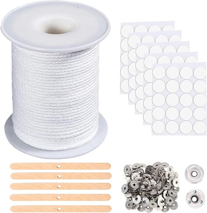 Candle Wicks, 200FT/ 61M Natural Cotton Candle Wicks for Candle Making