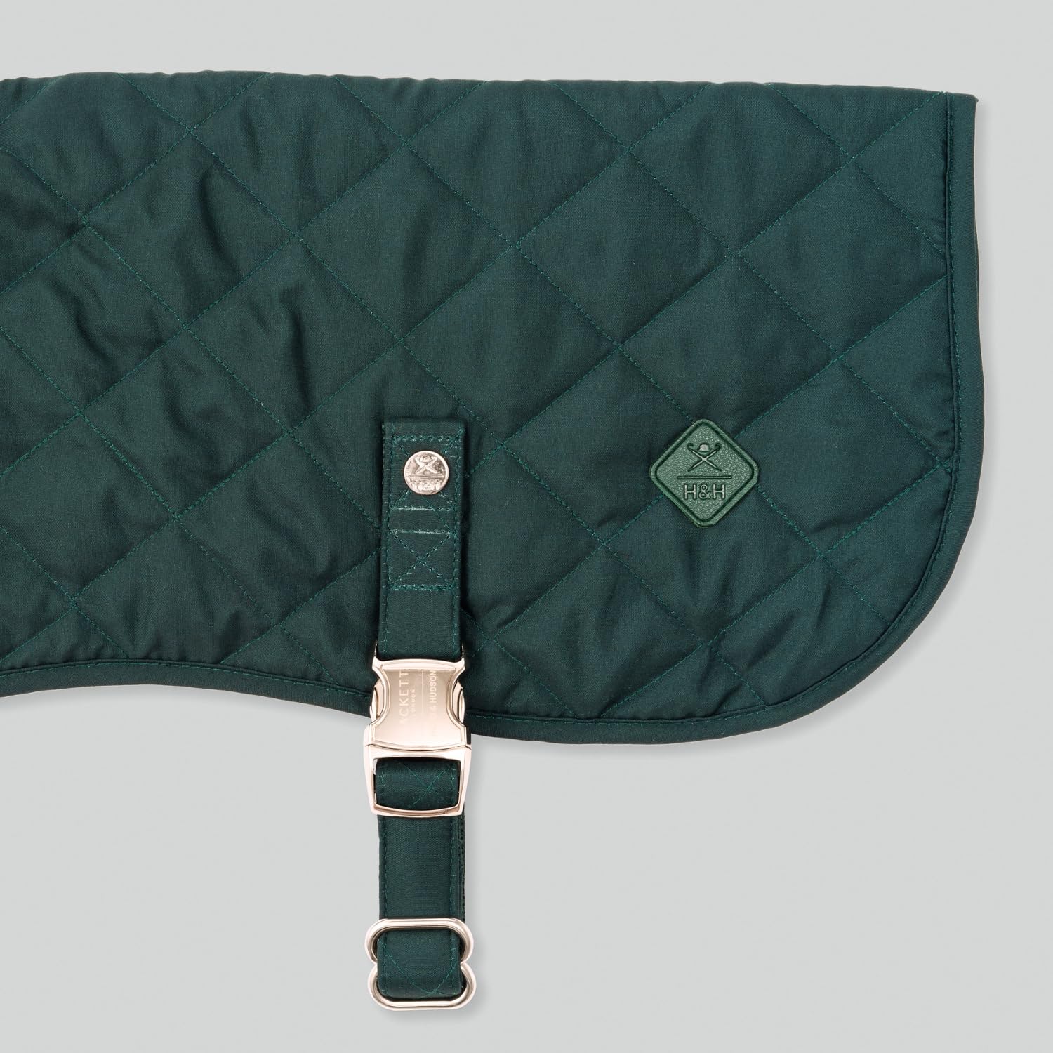 HUGO & HUDSON x HACKETT Quilted Dog Jacket Warm Winter Coat with Corduroy Collar, Forest Green XL - Image 2