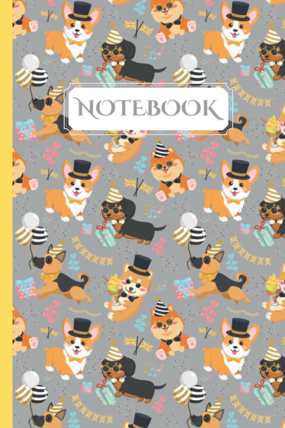Jubilee Party Pups Pattern Notebook: Queen's Platinum Jubilee 2022 Themed 6x9" journal notepad | Perfect Souvenir or Commemorative Gift for Kids, Teens, Boys, Girls, Adults