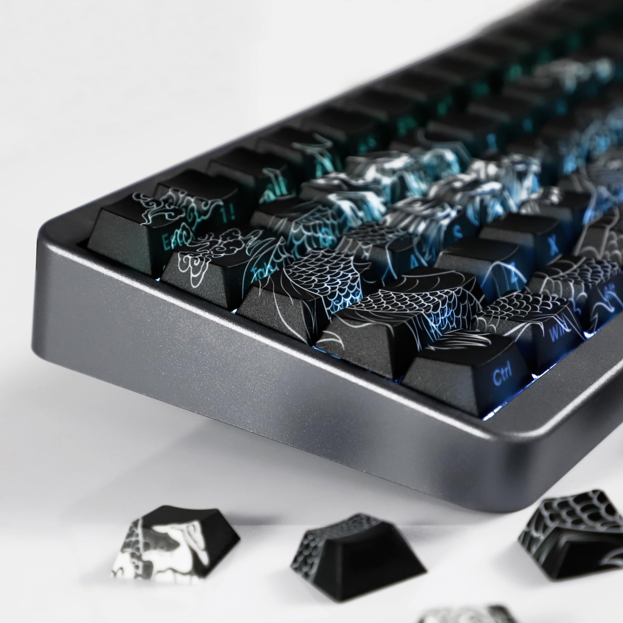 Amazon.com: YMDK Chinese Dragon PBT Keycaps, Sidelit Cool 78 Keys