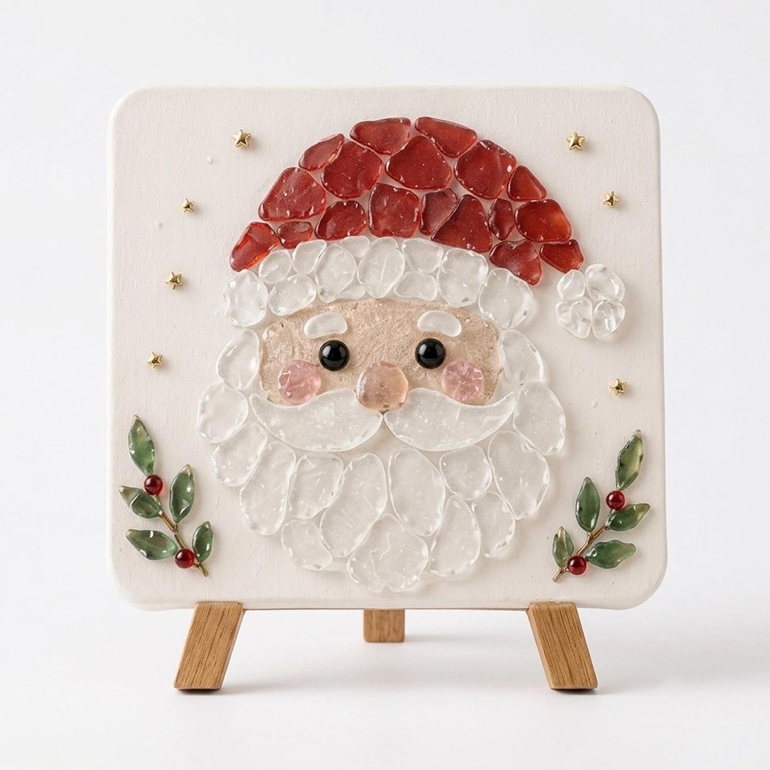 gtalmp Sea Glass Art Kit, DIY Christmas Mosaic Craft with Colored Glass