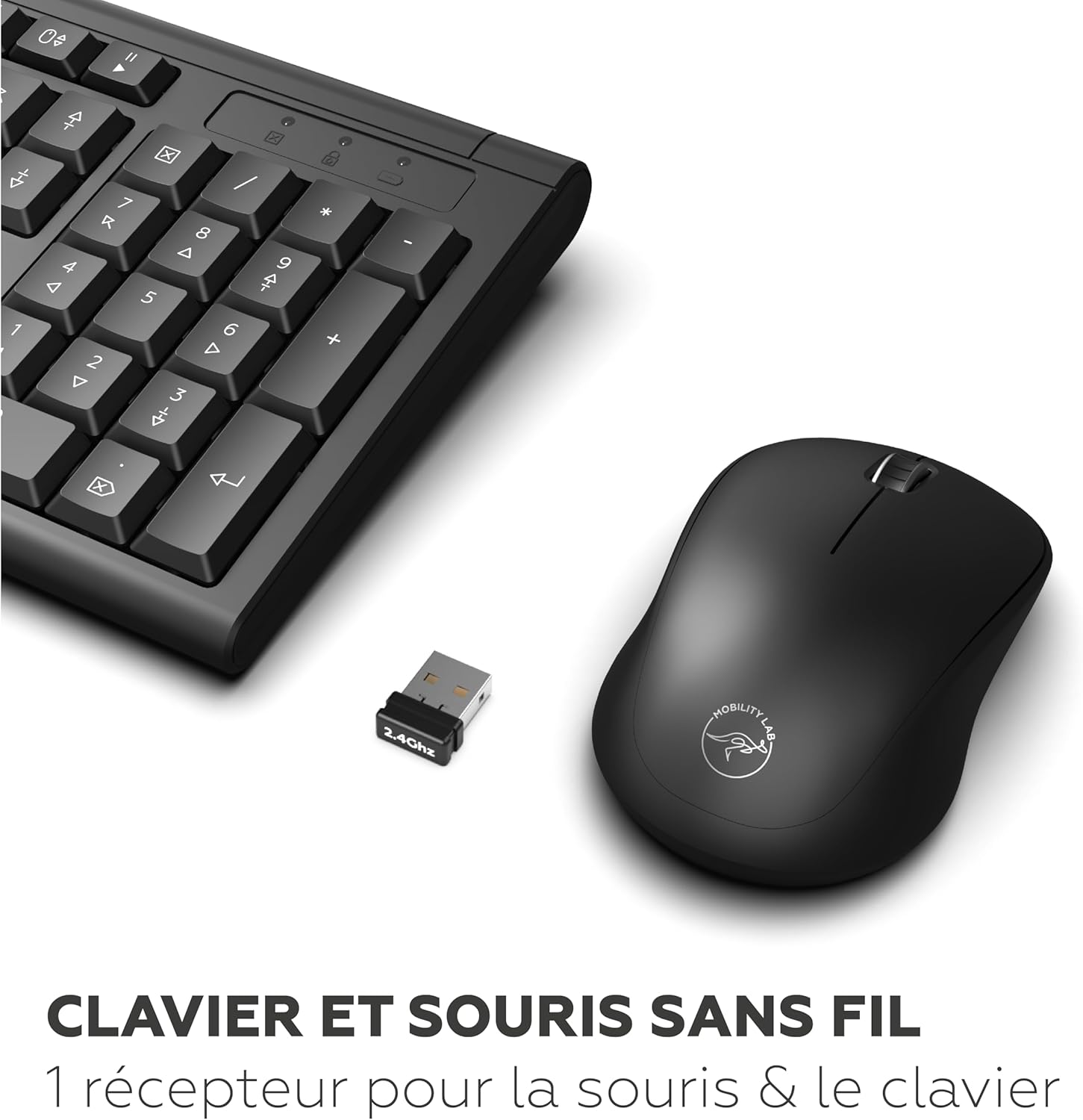 Mobility Lab ML308227 Wireless Keyboard, Mouse, and USB Receiver