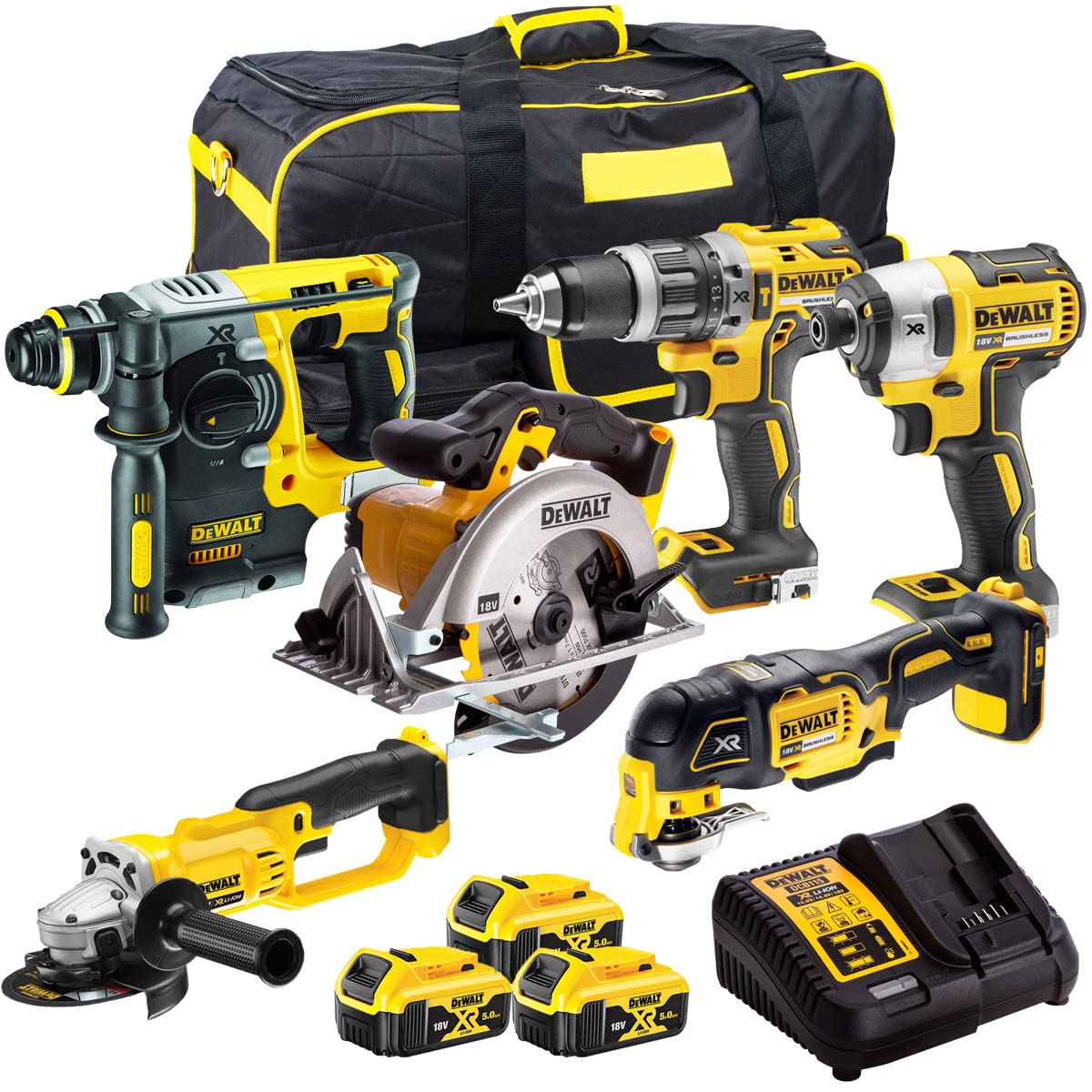 Buy DEWALT18V DCK654P3TB Compact 6 Piece Cordless Power Tool Kit with 3