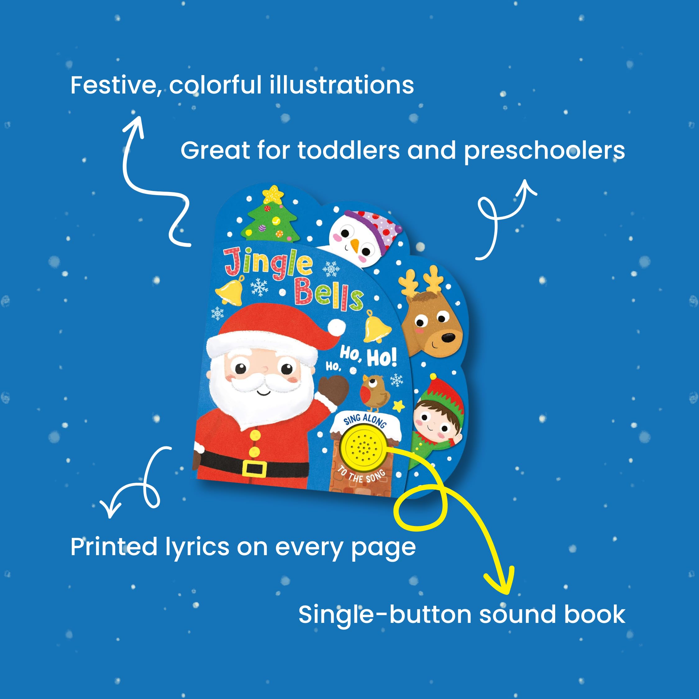 Jingle Bells: Sing-Along 1-Button Christmas Themed Book with Interactive Tabs Invite Children to Touch & Turn Pages: Sing Along Song Book