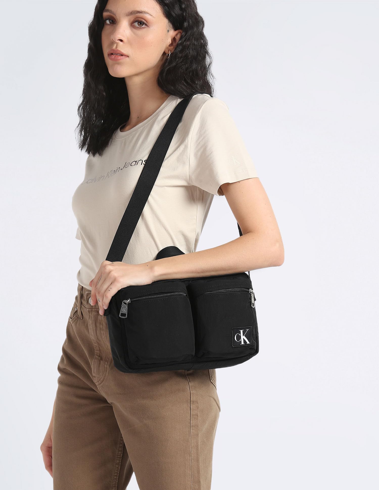 Calvin Klein bolso bandolera CkJ City Nylon Flight Camera Bag Black negro
