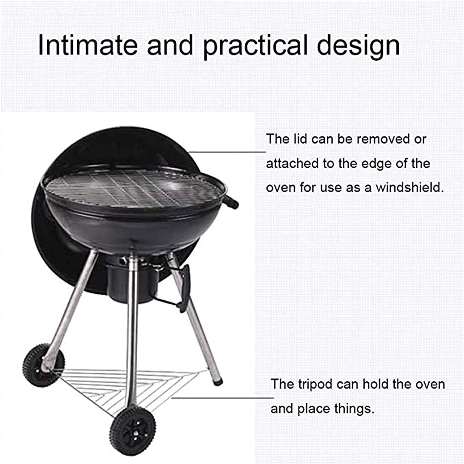 Grill Węglowy Okrągły Grill Z Kółkami Domowy Grill Węglowy Grill Na Zewnątrz Dla 5-15 Osób Grill Kempingowy