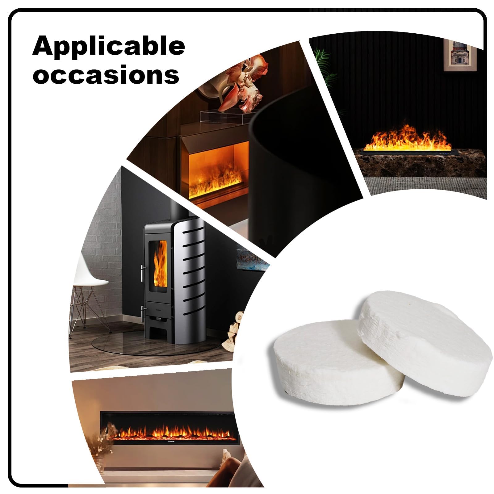 KINETOX 12pcs Ceramic Wool Sponge 85 x 85 x 25 mm Ceramic Wool for Bioethanol Bioethanol Burner Wools Bioethanols Fireplace Firebox Safety Extend Fire Life - Image 3