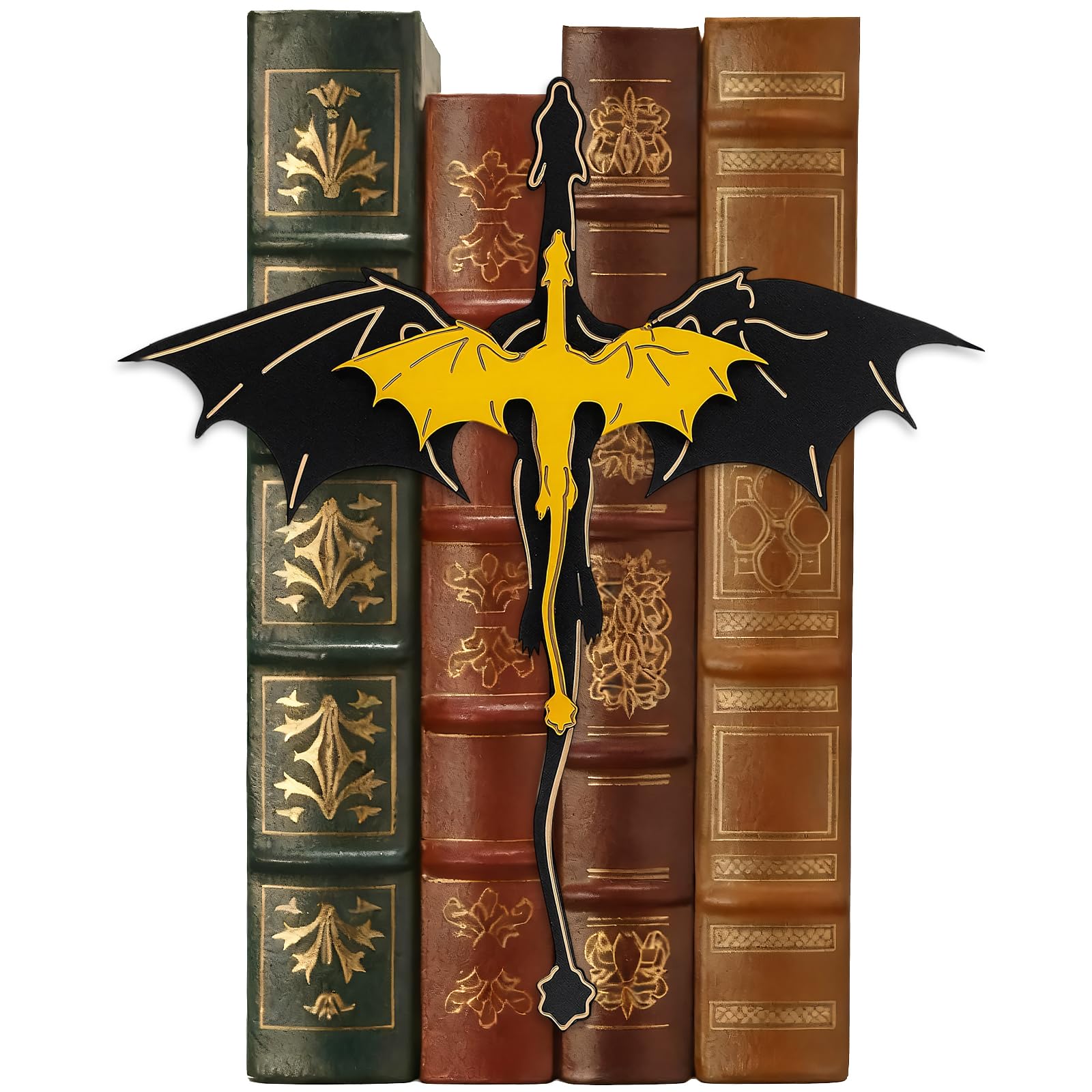 Serre-livres dragon en bois décoration bibliothèque étagère design