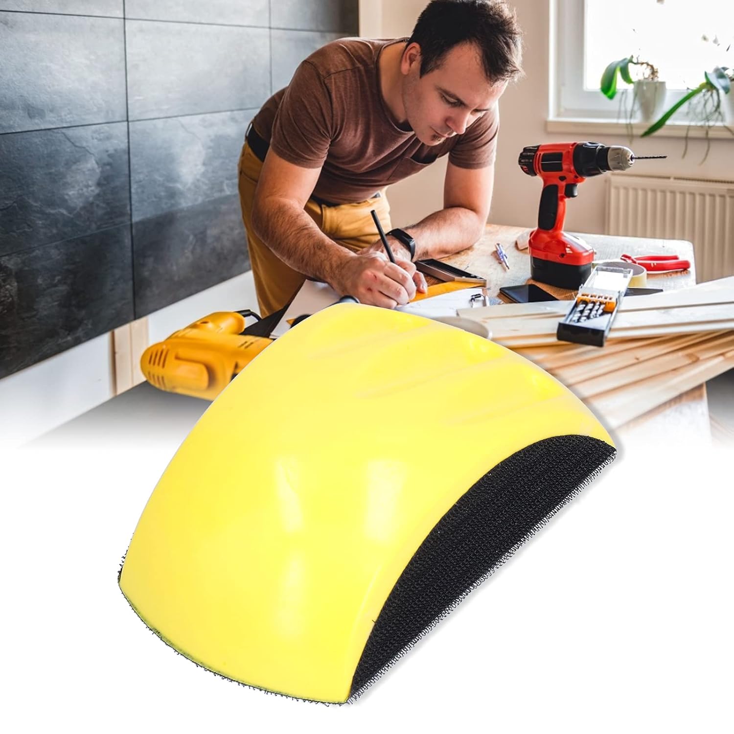 Hand Sanding Pad, Type PU Foam Sander Block for Carpentry, Handicrafts, Furniture Repair