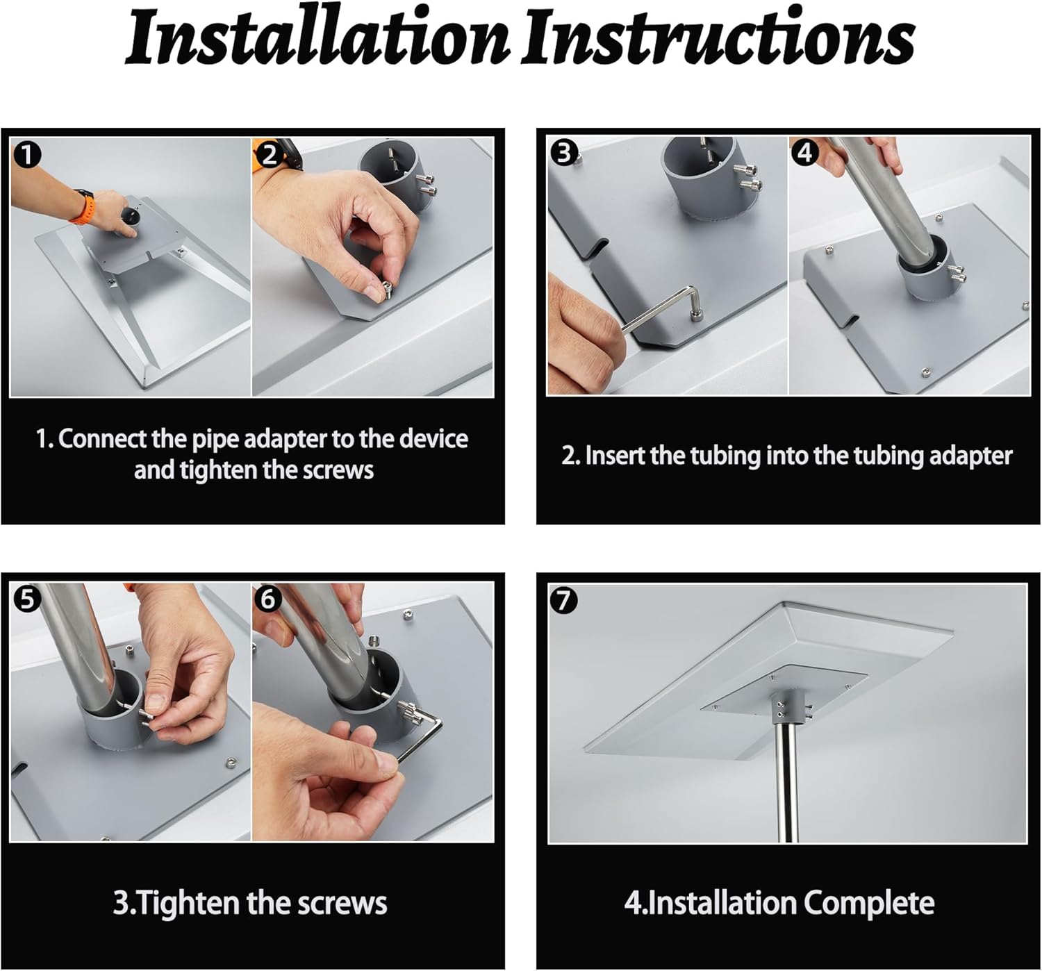 Starlink Performance Gen3 Pipe Adapter, Heavy Duty Pole Mount Bracket for 38mm-60mm Metal Pipe, Mount Kit Plate Roof, with Hardware, for Starlink Performance Gen 3 Dishy, Easy to Install