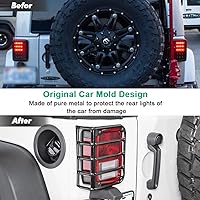 Vista 3 de Cubierta de luz trasera compatible con protectores de luz trasera de Jeep JK Wrangler 2007-2017, cubierta de luces, protector de luz trasera JK
