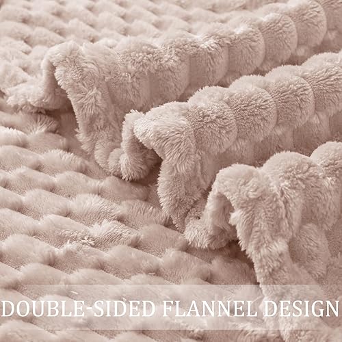 Miniatura 6 de Exclusivo Mezcla - Manta de vellón extragrande, 50 x 70 pulgadas, elegante, tela jacquard suave, mullida, acogedora y ligera, para invierno, color