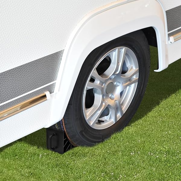 ProPlus Set de 2 Cales de Roue en Plastique avec Poignée – Sécurisation remorque, Caravane et véhicule – Charge par essieu Jusqu’à 4000 kg – Noir - 5