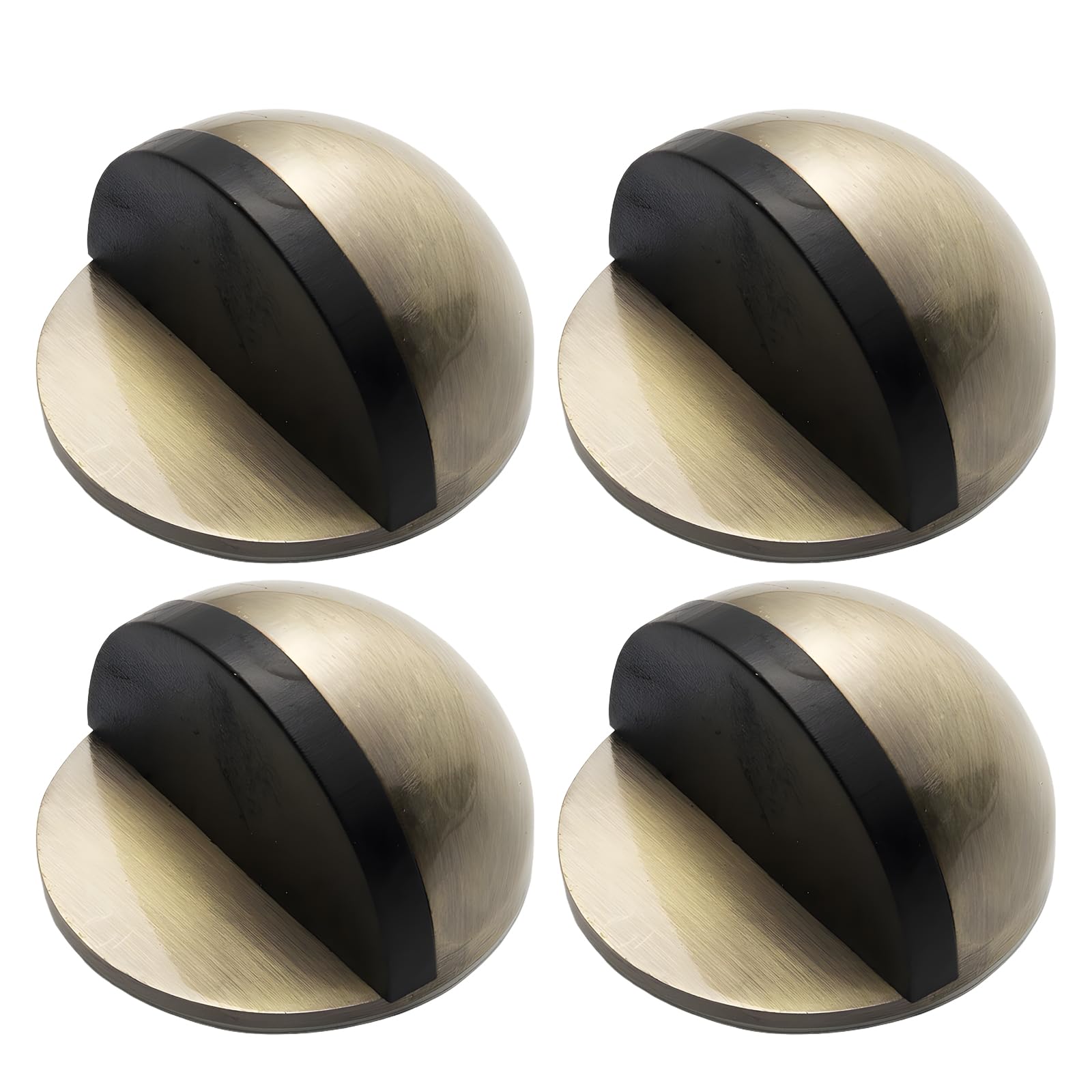 KTHZI 4Pcs Self-Adhesive Door Stoppers for Floor - Stainless Steel Half Moon Door Stop with Adhesive Pads, Oval Wall Protector for Hard Floor, Glass, Home and Office Use (Antique Teal)