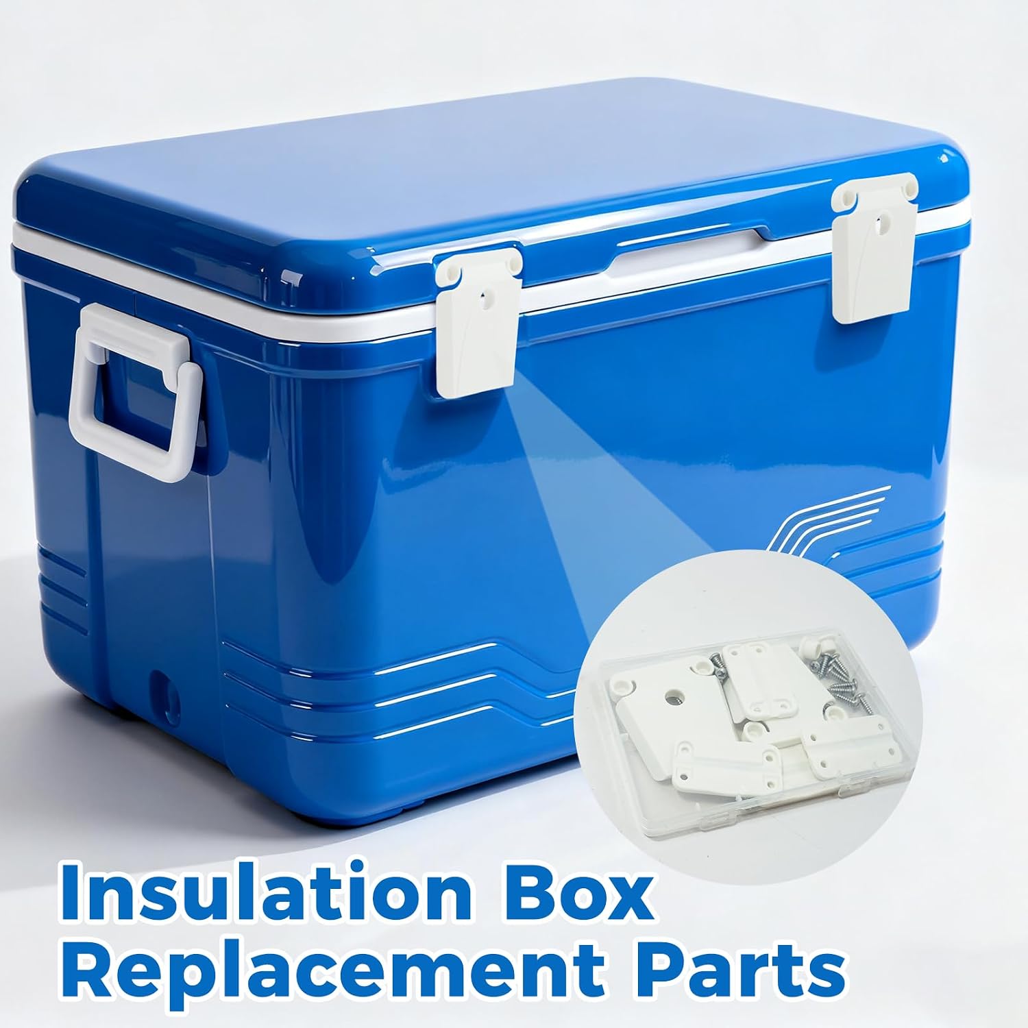 Cooler Hinges Latch Replacement Parts Compatible with Igloo Cooler, Heavy-Duty Ice Chest Repair Kit with Screws for Camping Fishing Families Campers Outdoor Enthusiasts Using Ice Chest Coolers