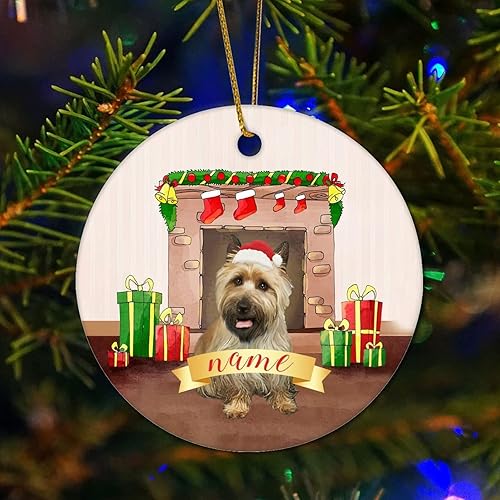 Miniatura 10 de Custom Dog Keepsake Xmas Tree Hanging Bauble Chow Chow Red Ceramic Round Pet Memorial Ornament 3-Inch Dog Lover Gift for Dog Mom, Dog Dad Dog, Dog